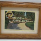 Antique Postcard Home of Gene Autry North Hollywood California in Wood Frame