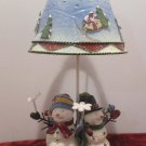Christmas Candle Holder Lamp resin snowman metal lamp shade