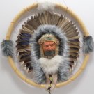 Dream Catcher 3-D Indian Chief in the Center Beads and Feathers 16" Diameter