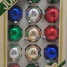 Christmas Ornaments 15 Glass Bulbs Assorted Colors Pyramid
