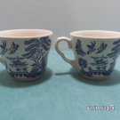 Blue Willow Tea Cups Made in England Blue and White Set of 2