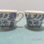 Blue Willow Tea Cups Made in England Blue and White Set of 2