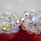 Coro Clip Earrings Aurora Borealis Crystal Bead