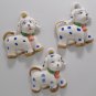Wall Hangings Three Ceramic Dog with White Blue and Black Spots