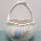 Basket Figurine Fine Porcelain Blue Bird Design made in Japan