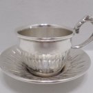 Cup and Saucer Small Silver Plated Saucer is Attached