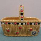 Basket Figurine Tan Porcelain by Michael and Company 2002