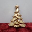 Christmas tree brooch gold tone metal