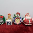 Christmas Tree Ornaments Santa Claus, Wreath, Baby on a Block, frame 4 pcs