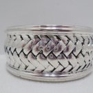 Bangle Bracelet Silver Plated Weave Design