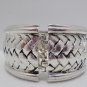 Bangle Bracelet Silver Plated Weave Design
