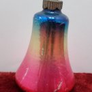 Vintage Christmas Tree Ornament Glass Bell Pink Silver Blue by Shiny Brite