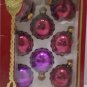Christmas Tree Ornaments 8 Burgundy and Purple Glass Bulbs Victoria Collection