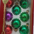 Christmas Ornaments 8 Vintage Glass Bulbs Assorted Colors Victoria Collection