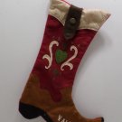 Vintage Christmas Stocking Cowboy Boot Felt