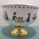 Christmas bowl on pedestal Porcelain by Charles Wysocki Teleflora Gift
