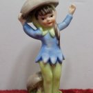 Vintage Figurine Bisque Mushroom Girl