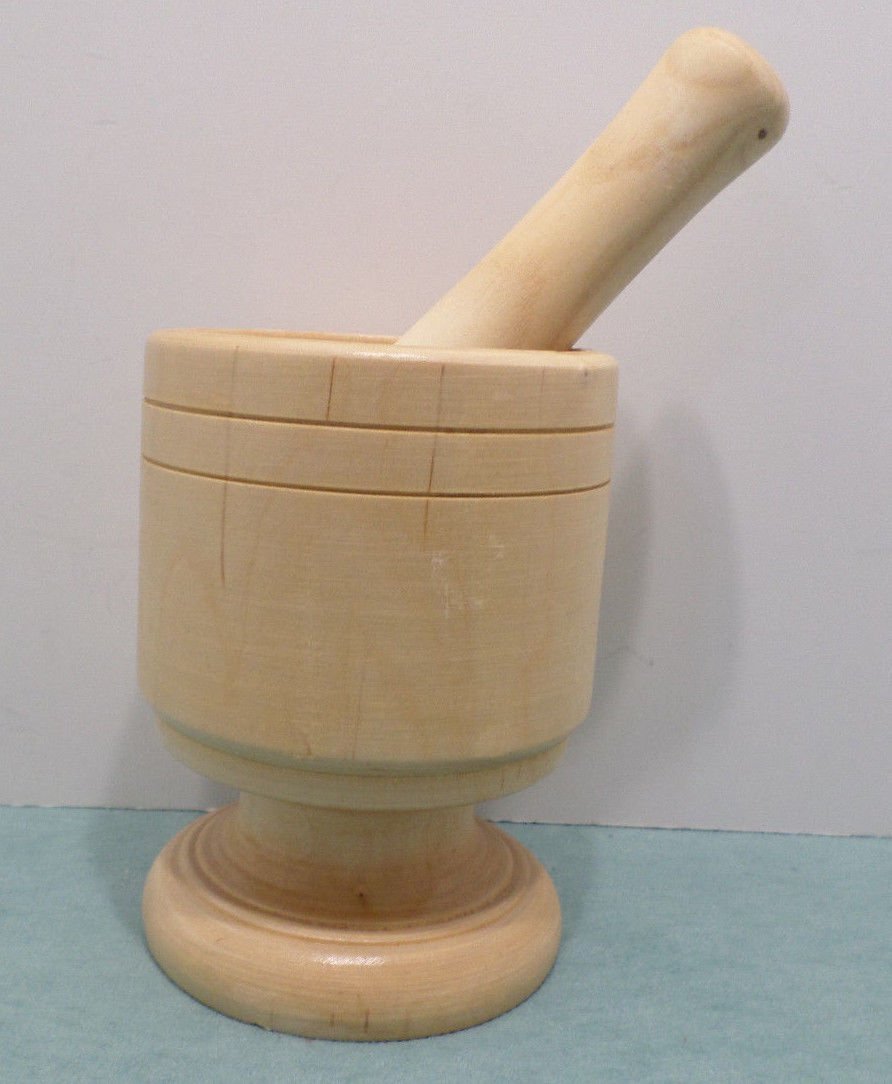 Antique Mortar and Pestle Wooden by Bene Casa Made in Italy