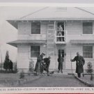 WWII Real Photo Postcard of a Barracks Clean Up Reception Center Fort Dix NJ