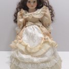 Vintage Porcelain Doll Goldenvale 1-2000 Long Dark Brown Hair Curled