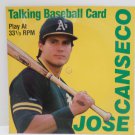 1989 Talking Baseball Card Jose Conseco Play at 33 1/3 RPM