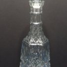 Liquor Decanter Bottle Clear Glass Diamond Pattern with Stopper Six Sided