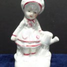 Figurine Porcelain Little Girl with a Water Can Vintage