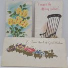 Antique Greeting Cards Victorian Style 3 pcs