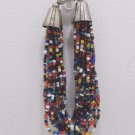 Beaded Bracelet 20 Strands of Seed Beads with a Silver Plated Closure