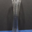 Vase Clear Glass Ribbed with Ruffled Edge