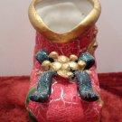 Christmas Figurine Boot with a Bow Table Top Decoration