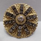 Fashion Ring Juicy Couture Black and Gold with Clear Rhinestones size 8
