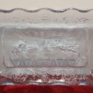 Last Supper Decoration Dish Blue Glass Vintage