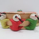 Vintage Silk Chinese Trinket Box with 10 Children Holding Hands