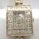 Da-Vanci Ladies Wristwatch Gold Tone Metal With Rhinestones