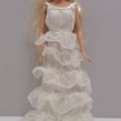 Barbie Doll evening Gown Off White with Ruffles