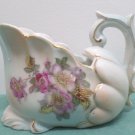 Gravy Boat Porcelain Numbered 7341 Purple Flowers Gold Leaves