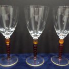 Cocktail Glasses wth Red and Orange Stems Set of Three