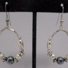 Pierced Earrings Silver Tone Metal Loops with Faux Pearls Shepard Hooks Vintage