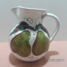 Water Pitcher Rosanna Ceramic White with Green Leaves made in Italy