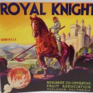 Vintage Crate Label Royal Knight Redlands Cooperative Fruit Association Original