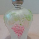 Perfume Bottle Frosted Glass with Grapes and Leaves Design