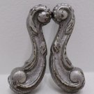 Door Pulls Drawer Handles Silver Tone Metal Dangle Vintage