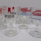 1970's Beer Goblets Thumbprint Pattern Hamm's Michelob Miller Set of Four