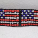Head Band United States Flag Hand Beaded Head Jewelry