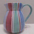 Vintage Porcelain Water Pitcher Striped Multi-Color Certified International