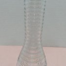 Flower Vase Clear Glass with Ribbed Design Vintage