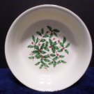 Lenox Holiday Fruit Bowl Green Holly Leaves Red Berries Design