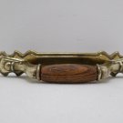 Vintage Drawer Pulls Door Handles Hardware Brass and Wood 8 pcs 3541