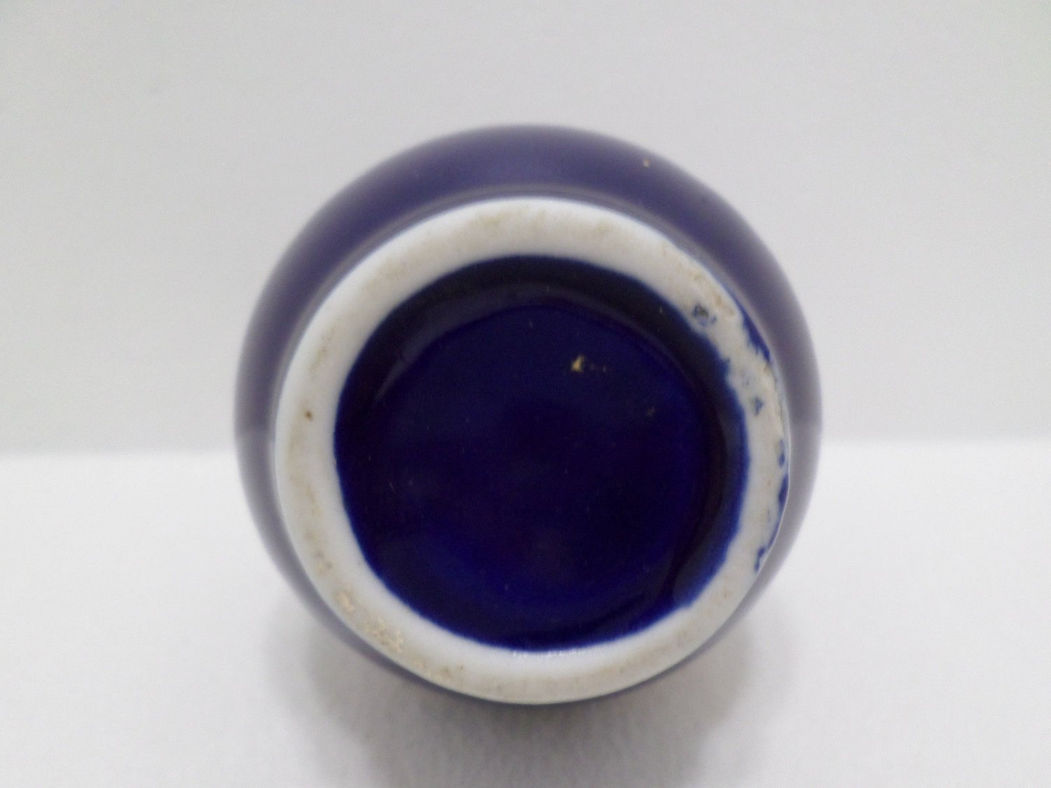 Japanese Style Vase Cobalt Blue Porcelain With Peacocks Design